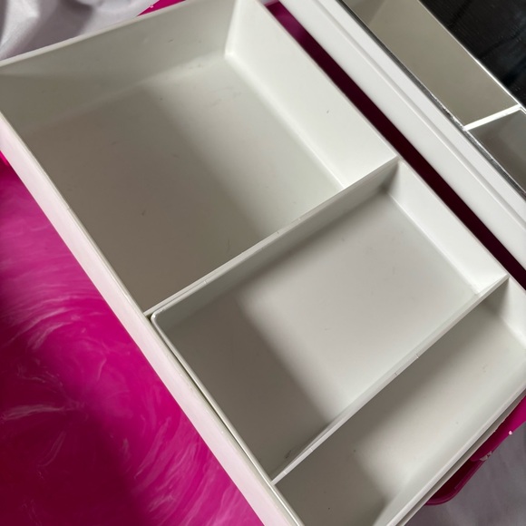 Vintage Caboodles Makeup Case Organizer Pink Marble 90s Y2K Cosmetic Box Mirror - Picture 6 of 13